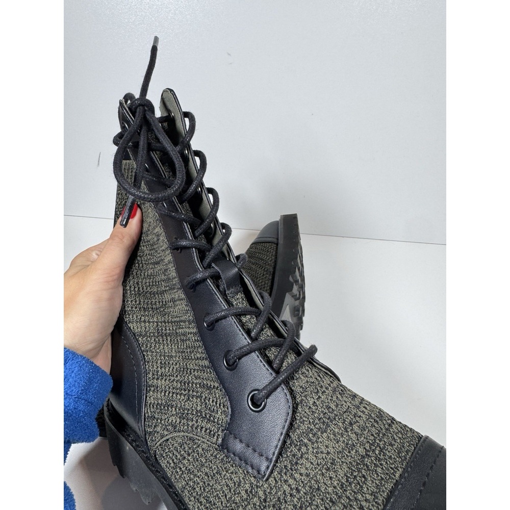 VIVAIA Olive Green Combat Boots Lace Up Lug Sole Round Toe Military 10.5 EU 41.5 - Picture 9 of 9